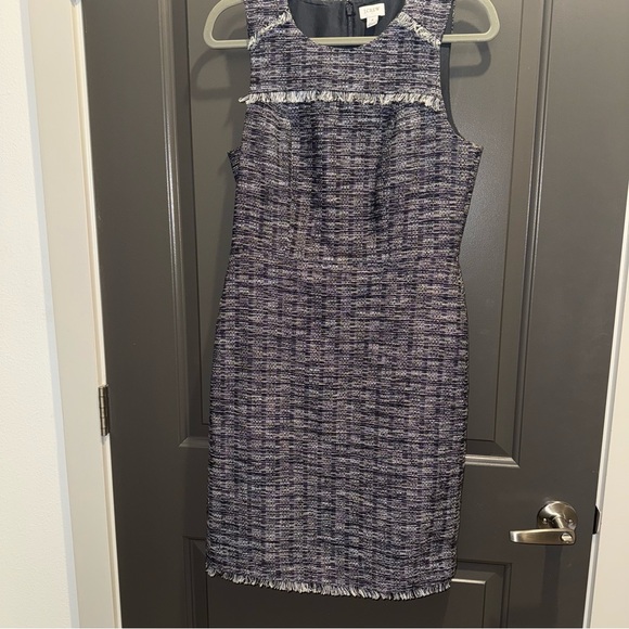 J.Crew Tweed Fringe Sheath Dress Size 4 - Picture 1 of 5
